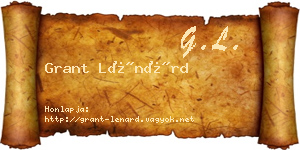 Grant Lénárd névjegykártya